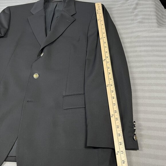 Hugo Boss Blazer Mens 44 Black Super 100 Wool Classic Fit Sport Coat Jacket - Picture 10 of 15